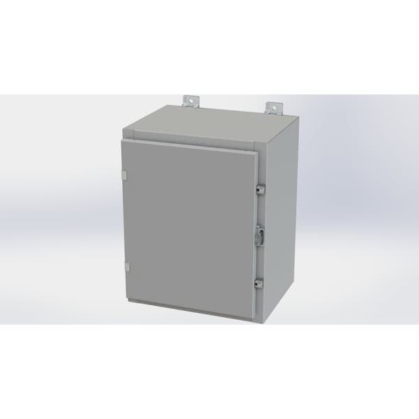 Clamps with Padlock Hasp Electrical Enclosures, 20 in H, 12 in D, 16 in W, NEMA 4, Carbon Steel